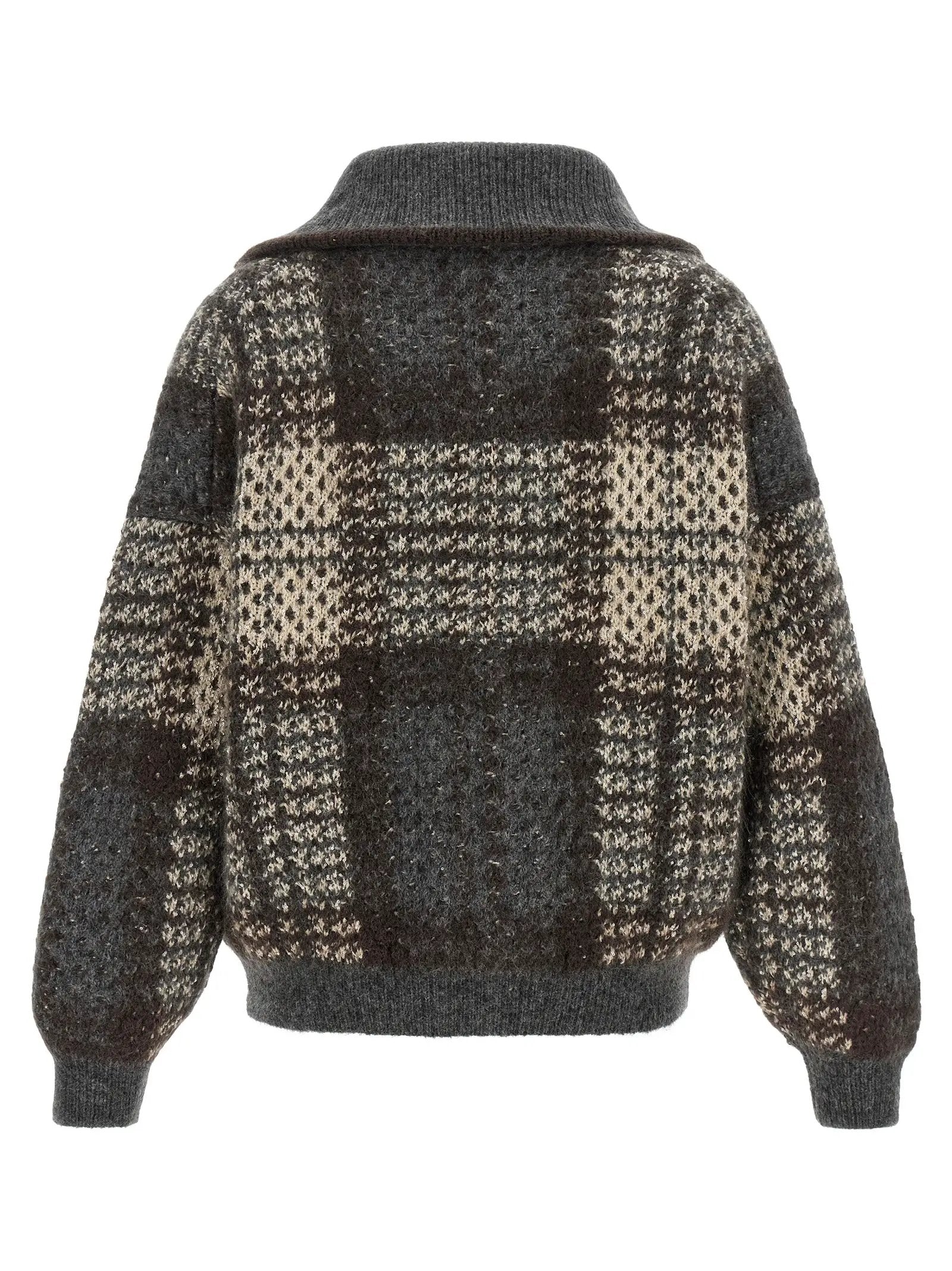 Brunello Cucinelli Gray Fabric Cardigan