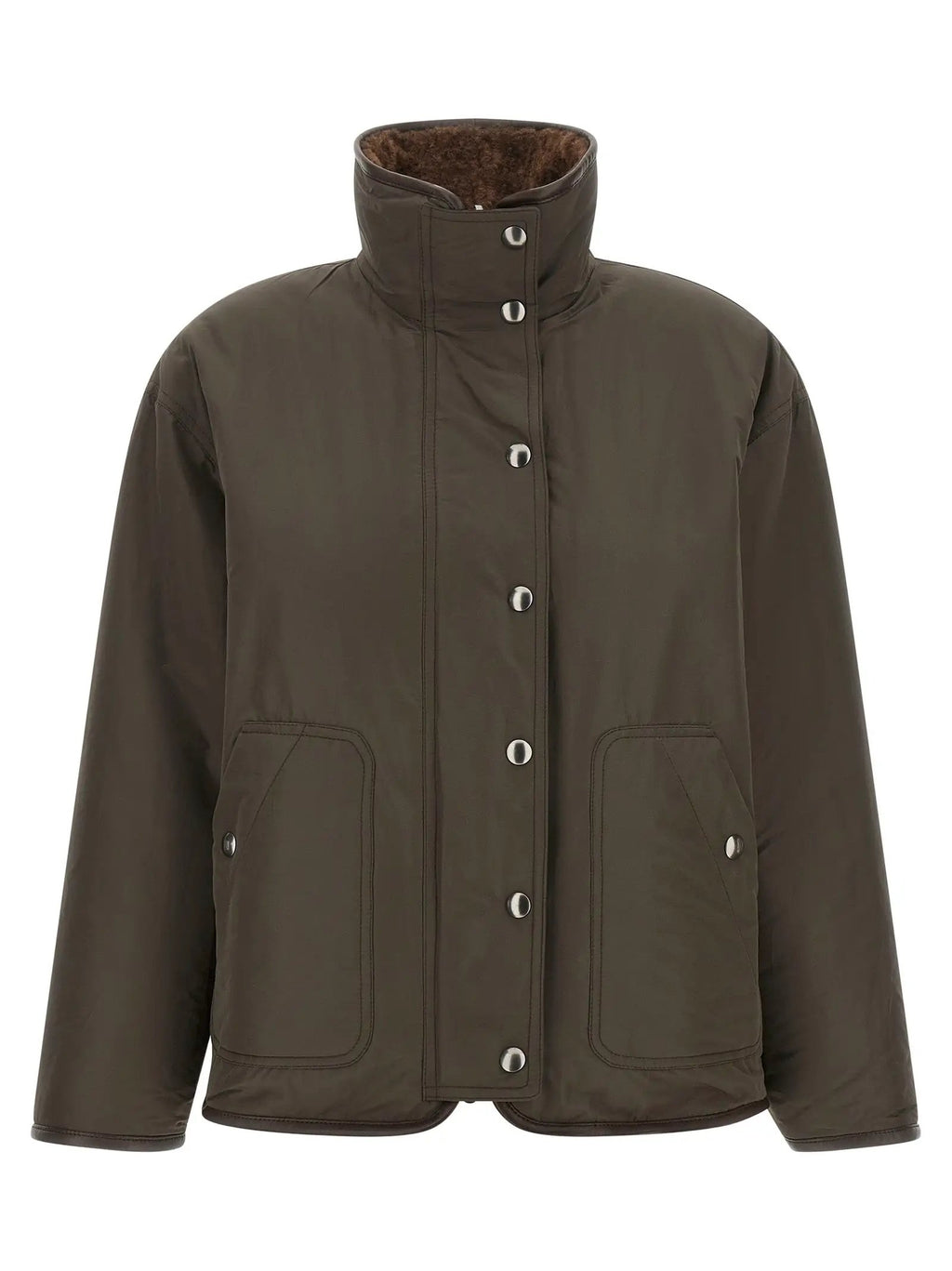 Brunello Cucinelli Brown Lamb Leather Biker Jacket