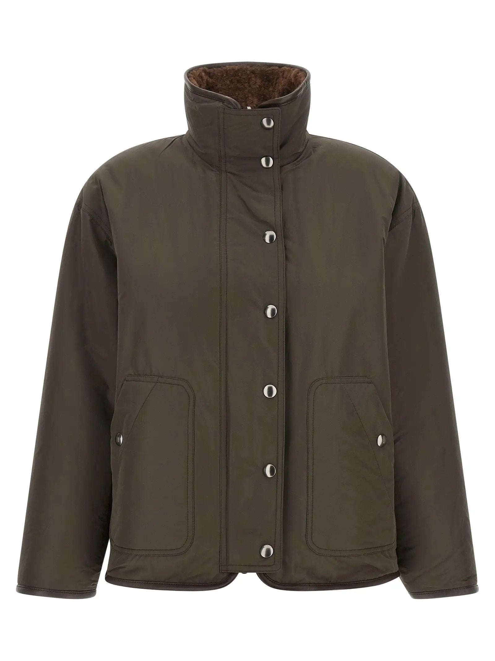 Brunello Cucinelli Brown Lamb Leather Biker Jacket