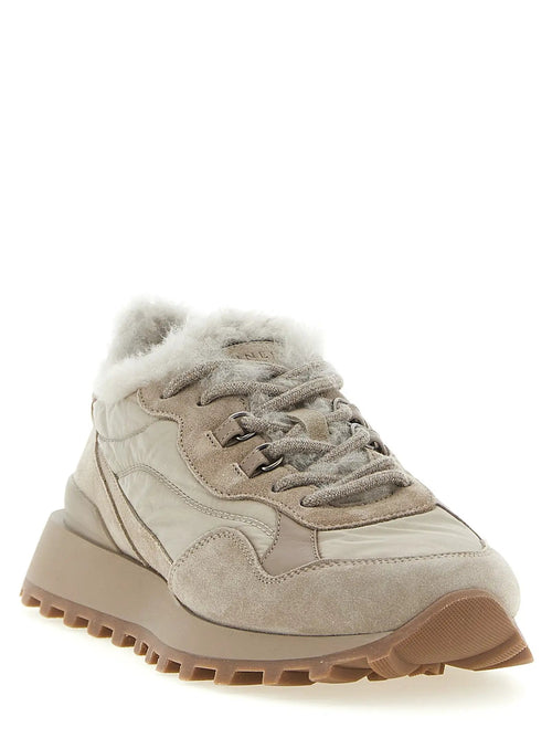 Brunello Cucinelli Brunello Cucinelli Beige Calfskin Athletic Sneakers