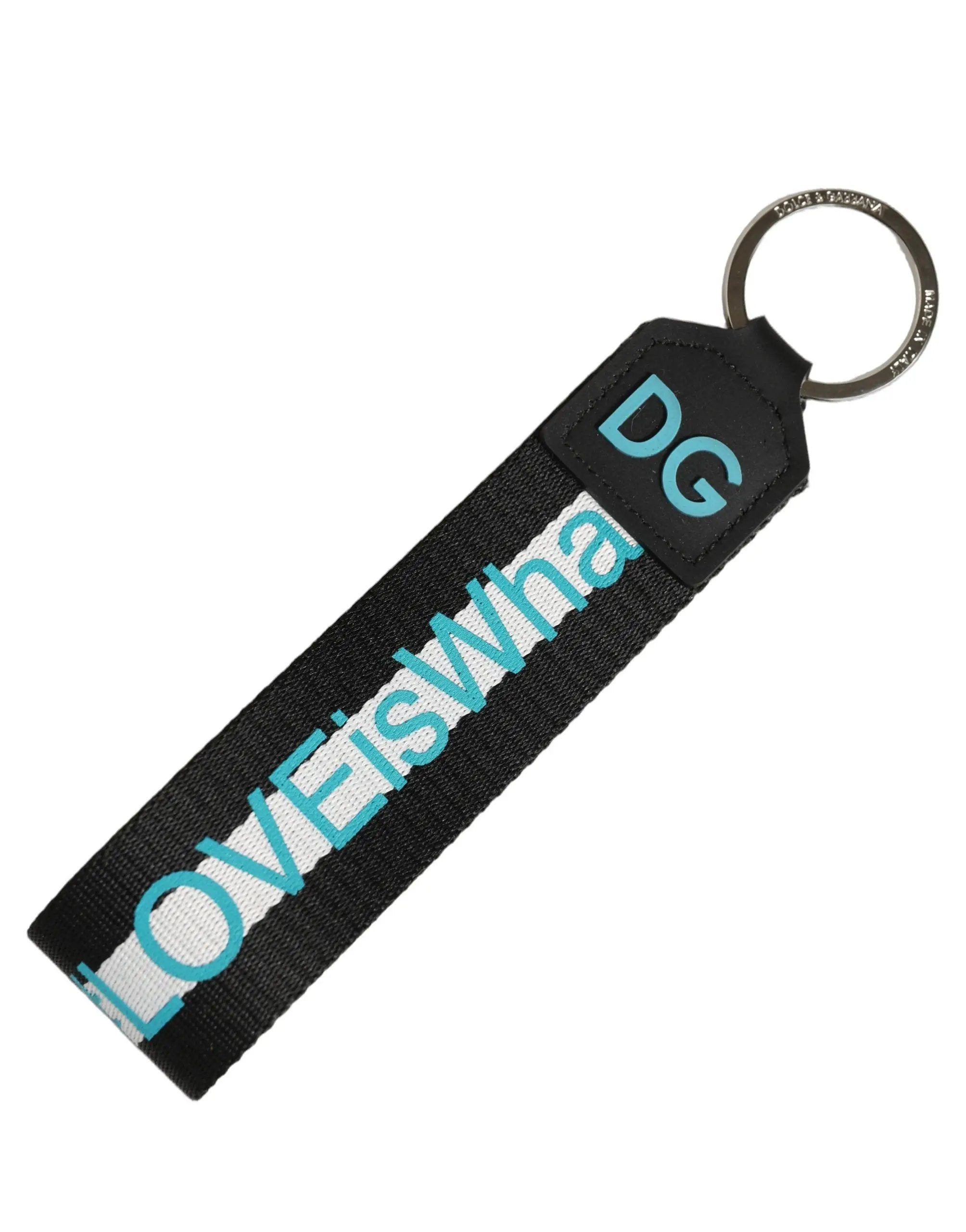 Porte-clés Dolce &amp; Gabbana multicolore en polyester avec logo et support en laiton