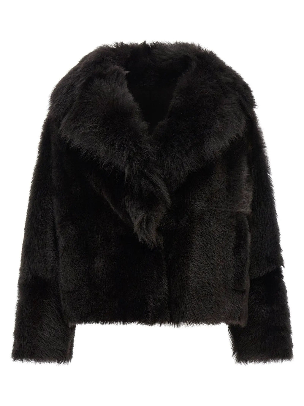 BLANCHA BLANCHA Brown Lamb Fur Full-Length Jacket