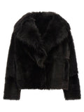 BLANCHA BLANCHA Brown Lamb Fur Full-Length Jacket