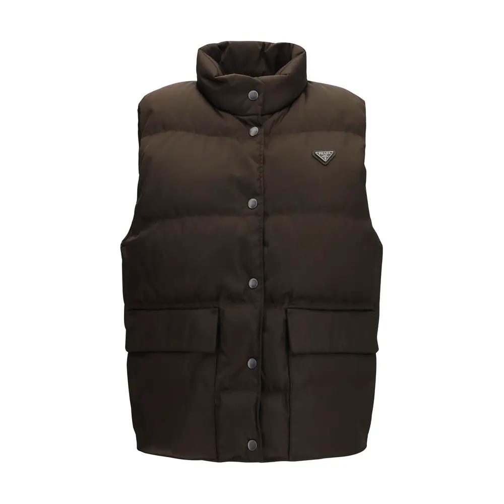 Prada Brown Goose Down Sleeveless Jacket
