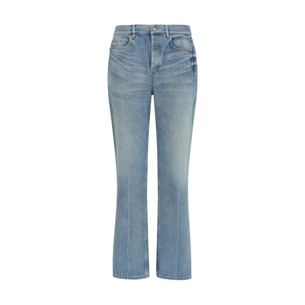 Saint Laurent Saint Laurent Blue Cotton Straight-Leg Jeans