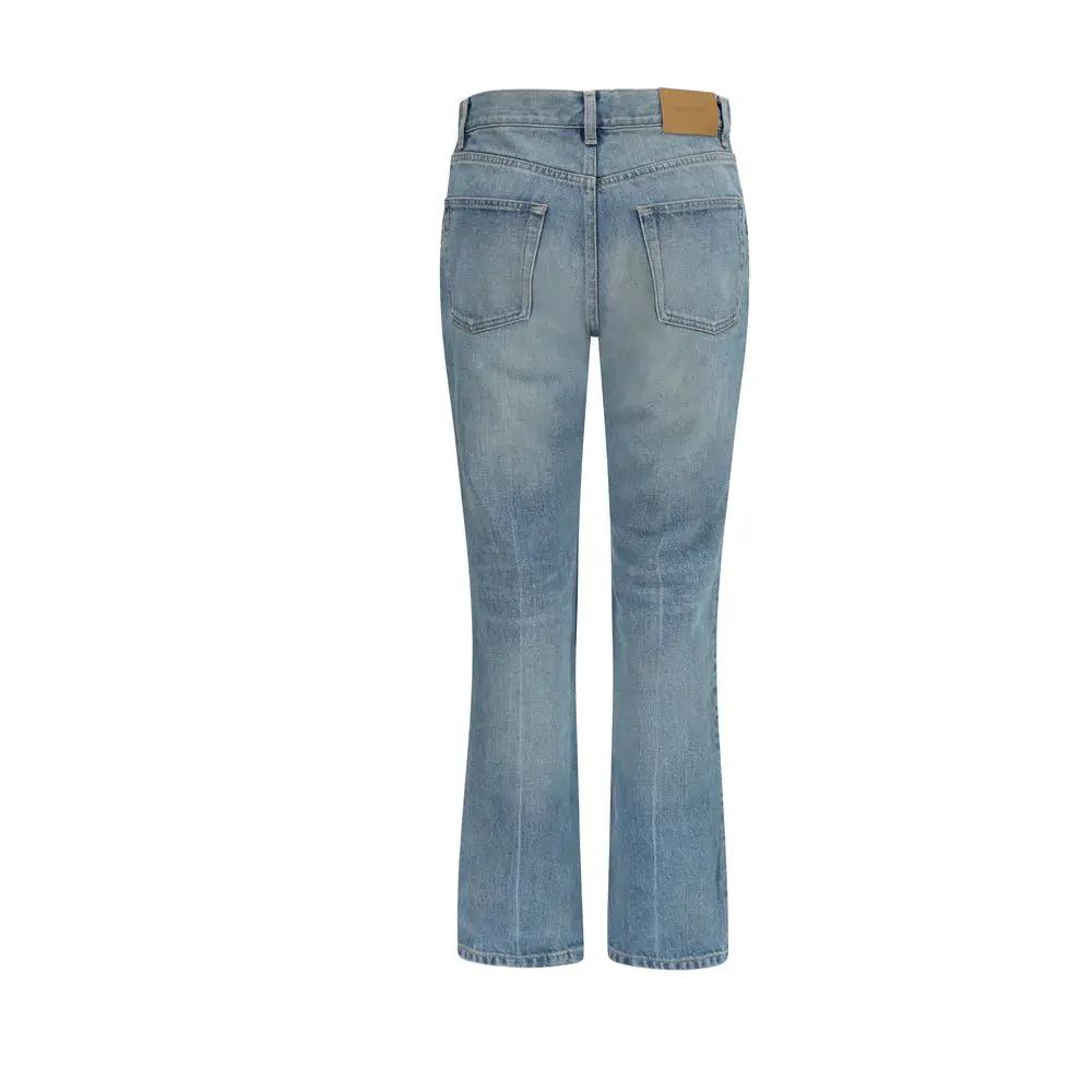 Saint Laurent Saint Laurent Blue Cotton Straight-Leg Jeans