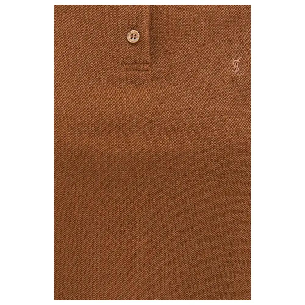Saint Laurent Brown Cotton Polo Shirt