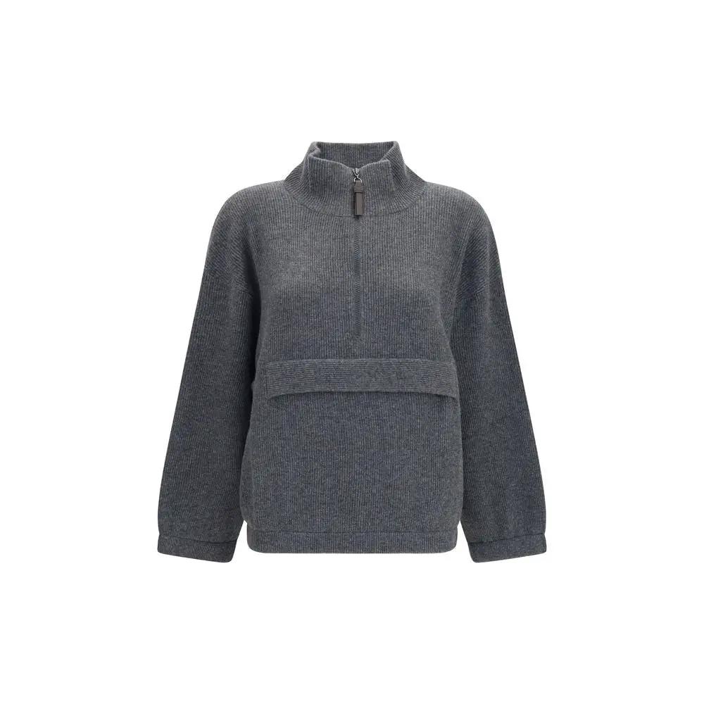 Brunello Cucinelli Brunello Cucinelli Gray Cashmere Sweatshirt