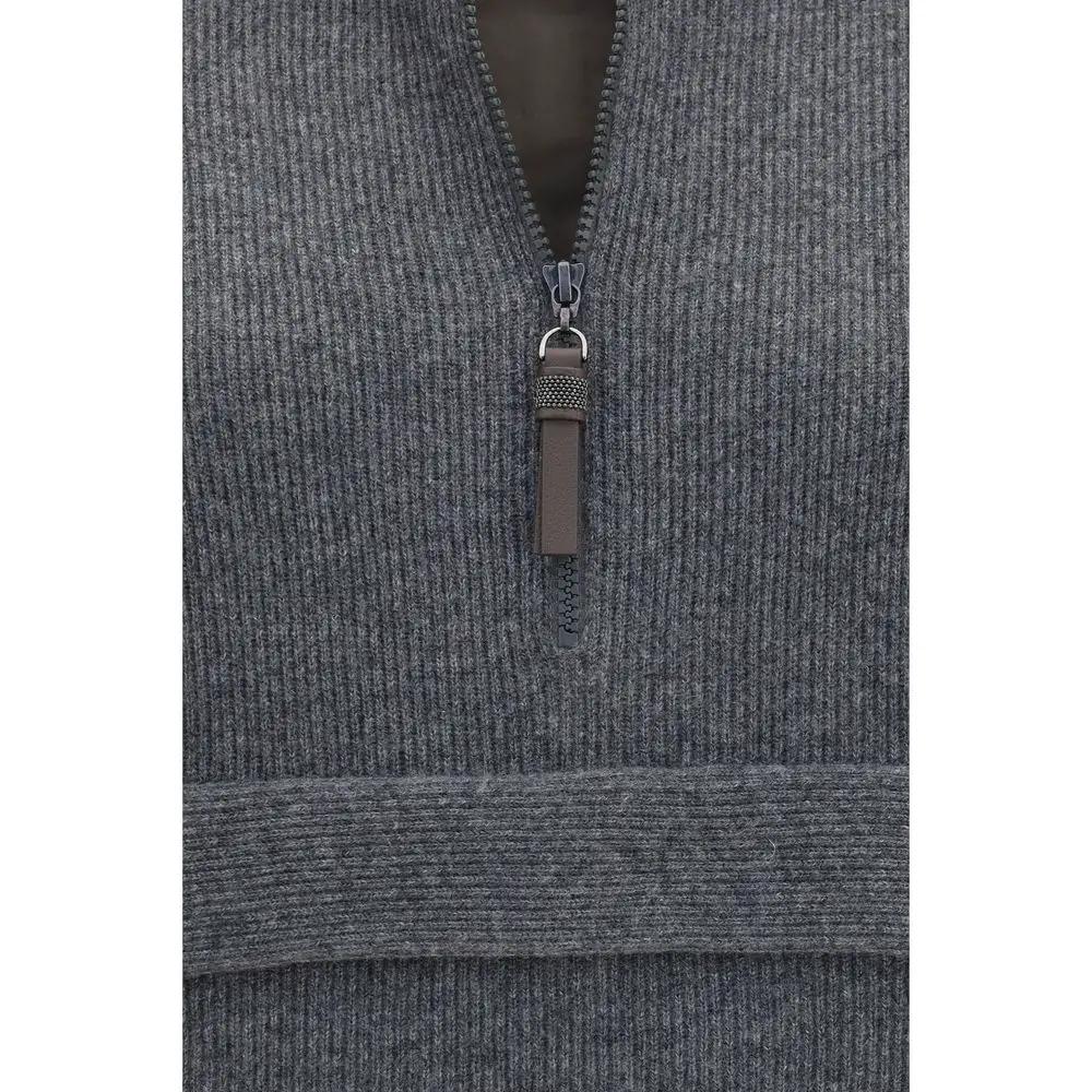 Brunello Cucinelli Brunello Cucinelli Gray Cashmere Sweatshirt