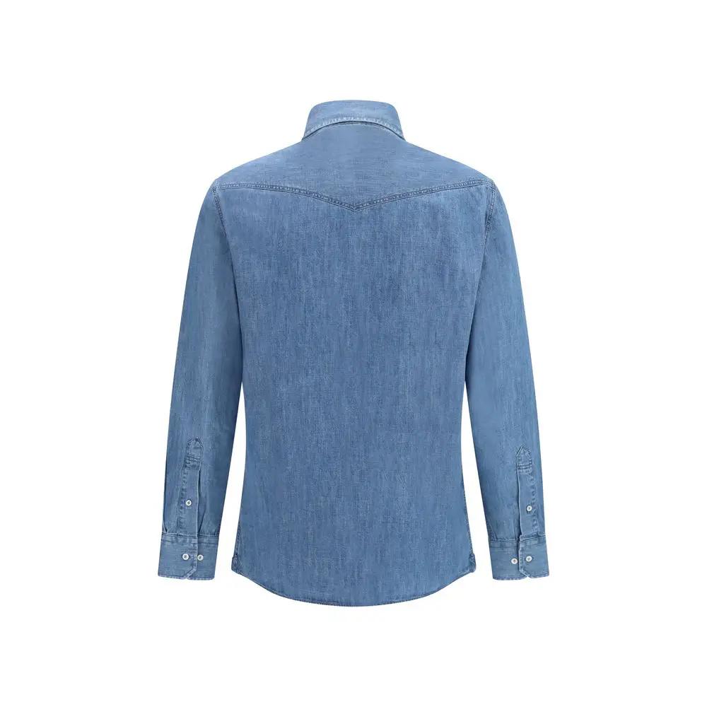 Brunello Cucinelli Brunello Cucinelli Blue Denim Shirt