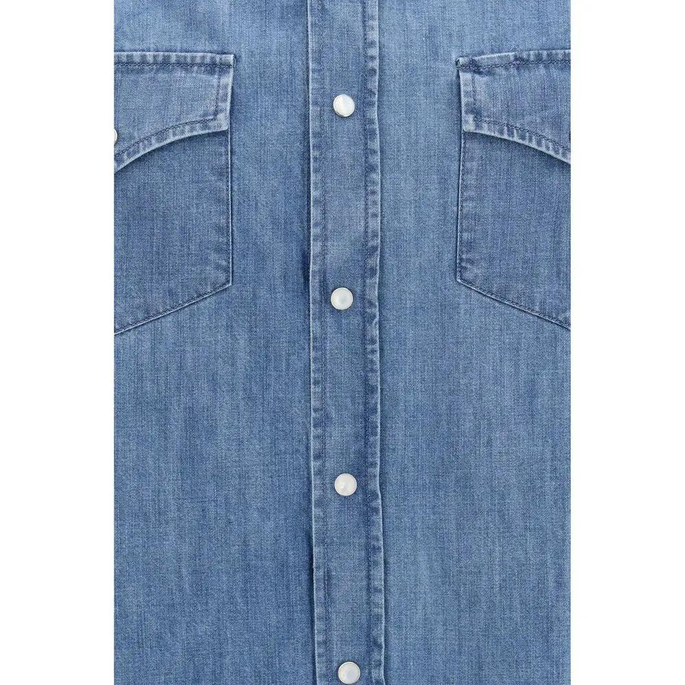 Brunello Cucinelli Brunello Cucinelli Blue Denim Shirt