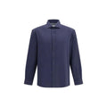 Brunello Cucinelli Blue Cotton Dress Shirt