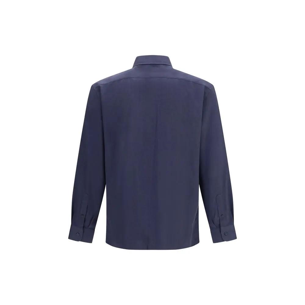 Brunello Cucinelli Blue Cotton Dress Shirt