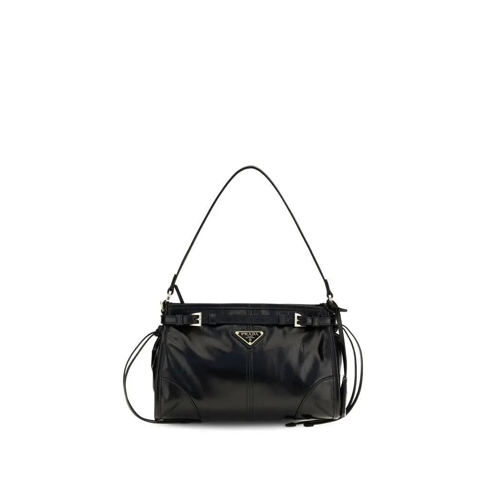 Prada Prada Black Calf Leather Bos Taurus Handbag