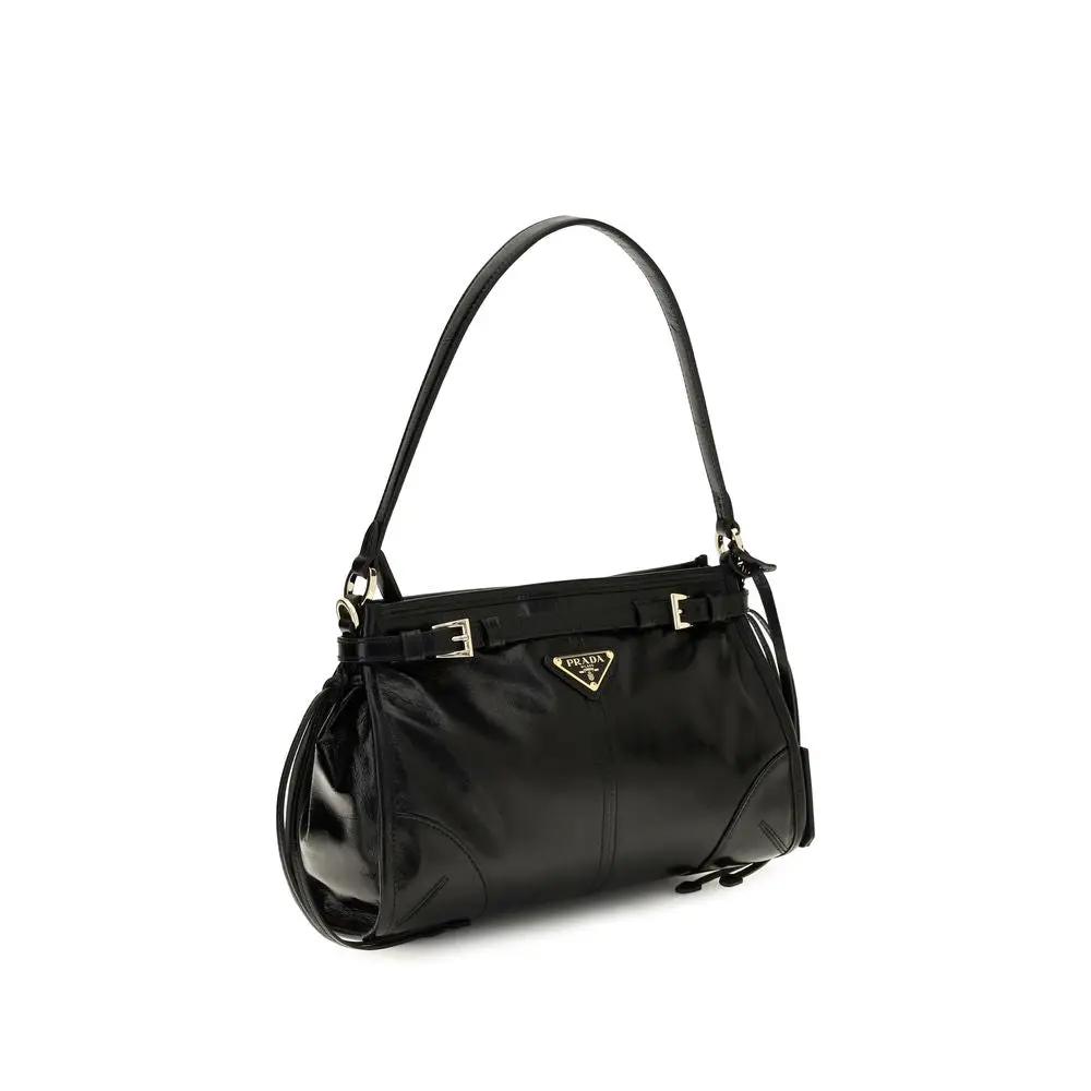 Prada Prada Black Calf Leather Bos Taurus Handbag