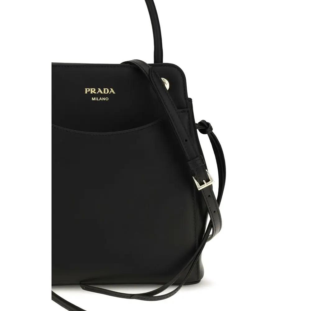 Prada Prada Black Calf Leather Bos Taurus Shoulder Bag