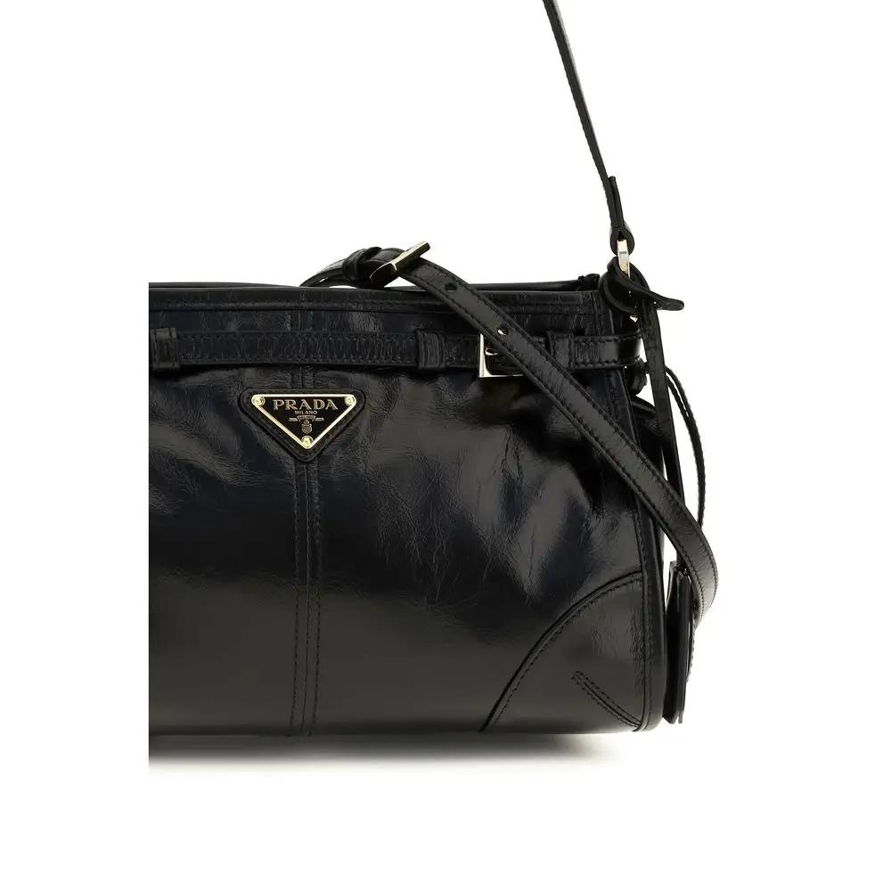 Prada Prada Black Calf Leather Bos Taurus Handbag