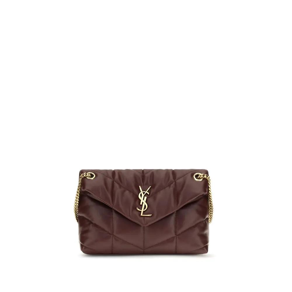 Saint Laurent Saint Laurent Bordeaux Lamb Leather Shoulder Bag