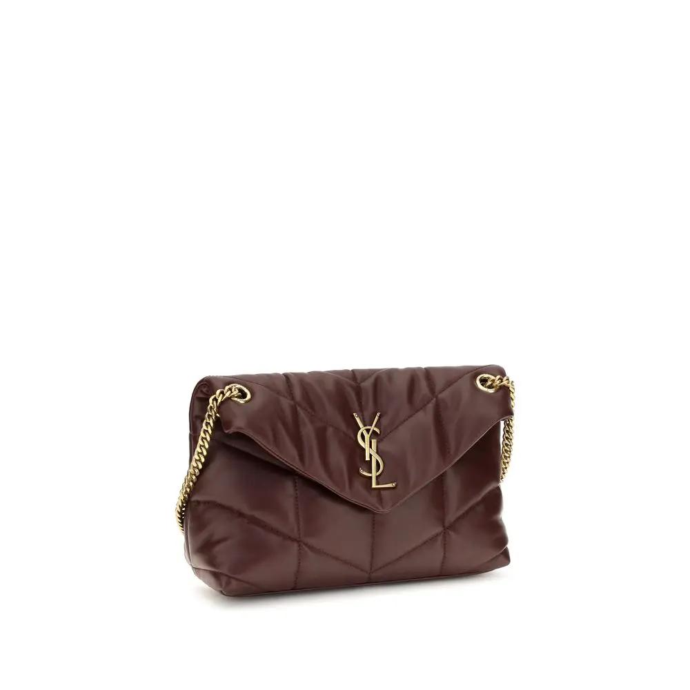 Saint Laurent Saint Laurent Bordeaux Lamb Leather Shoulder Bag