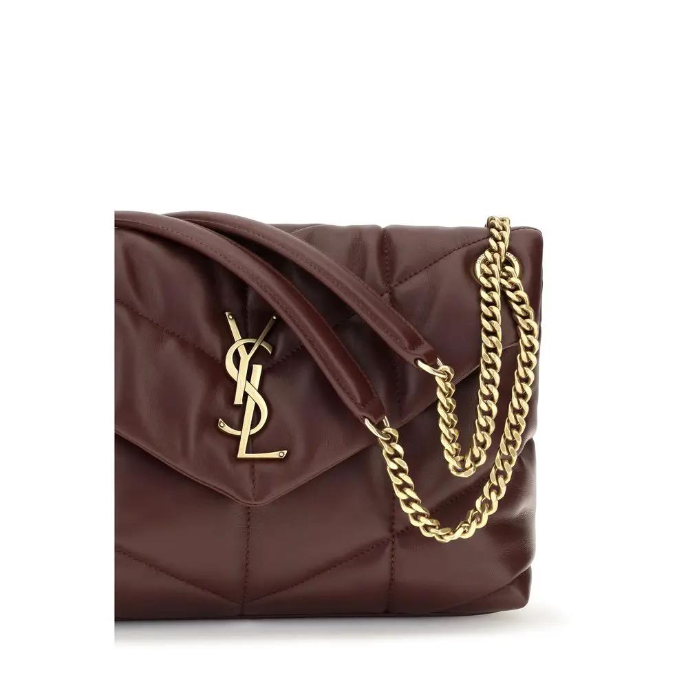 Saint Laurent Saint Laurent Bordeaux Lamb Leather Shoulder Bag