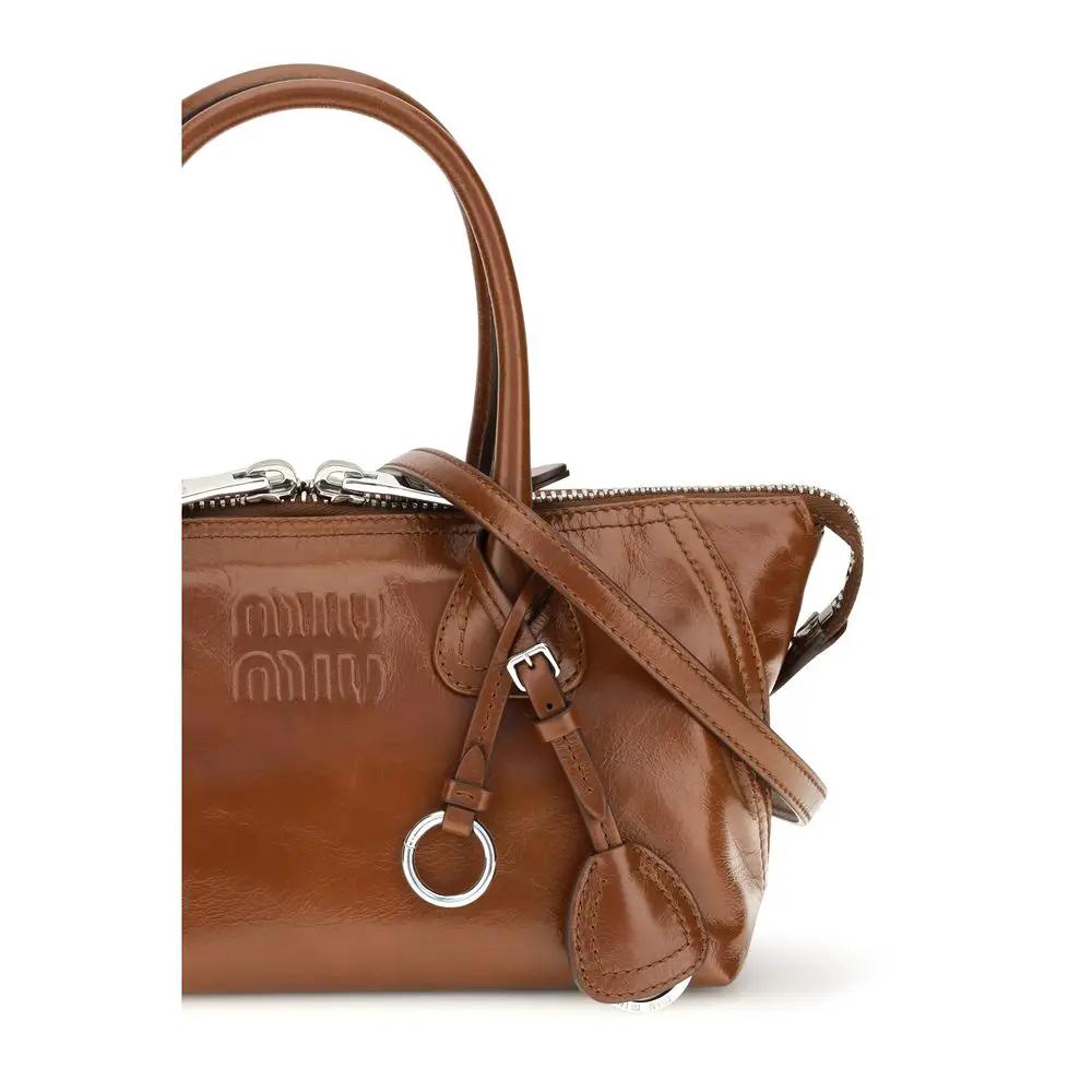 Miu Miu Miu Miu Brown Calf Leather Bos Taurus Handbag