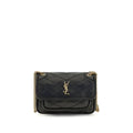 Sac bandoulière Saint Laurent Bos Taurus en cuir de veau noir