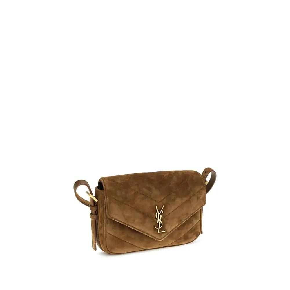 Saint Laurent Saint Laurent Brown Suede Leather Shoulder Bag