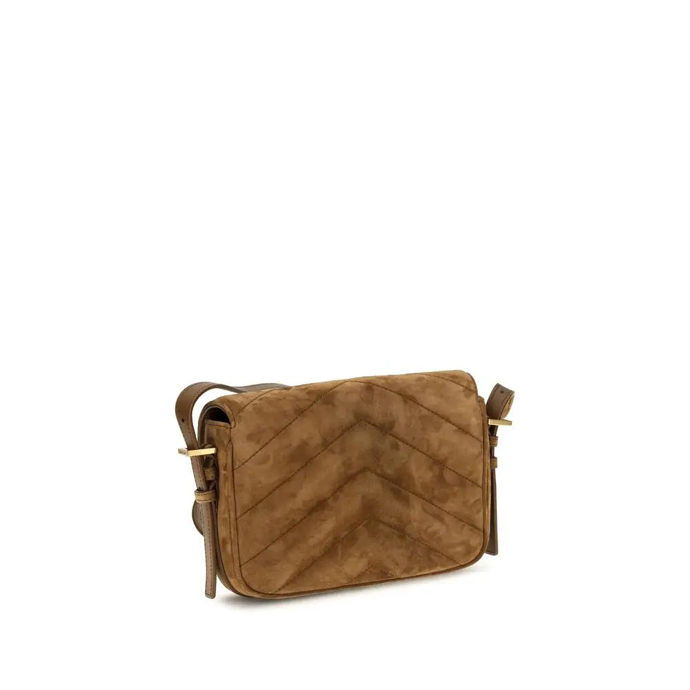 Saint Laurent Saint Laurent Brown Suede Leather Shoulder Bag