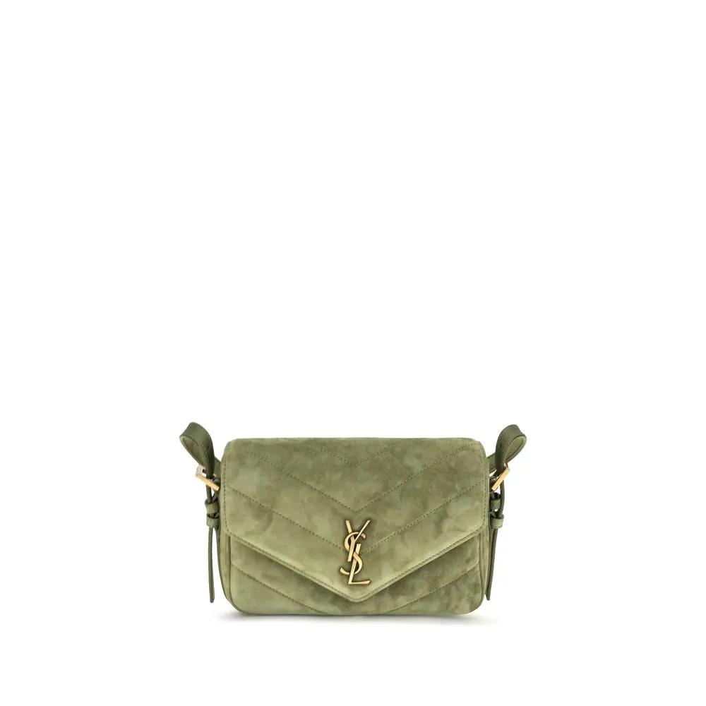 Saint Laurent Saint Laurent Bicolor Suede Leather Shoulder Bag