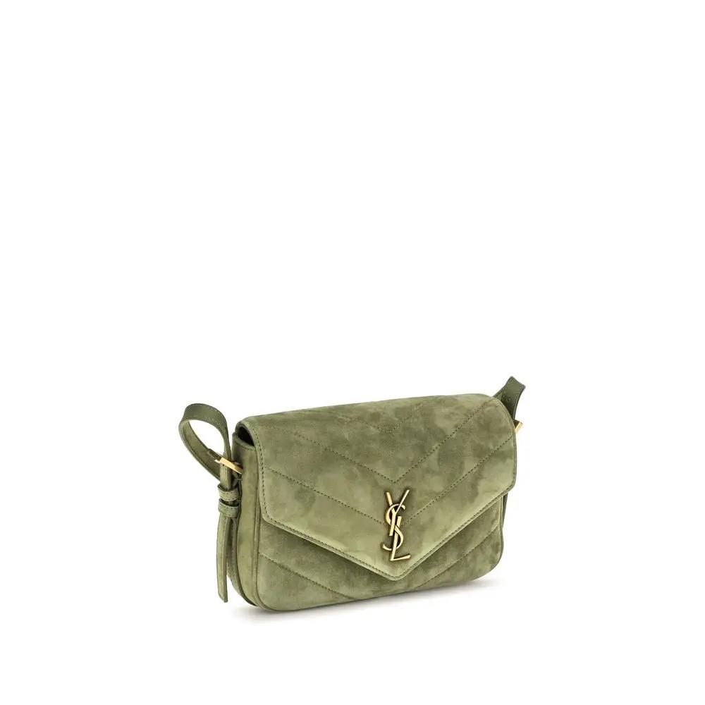 Saint Laurent Saint Laurent Bicolor Suede Leather Shoulder Bag