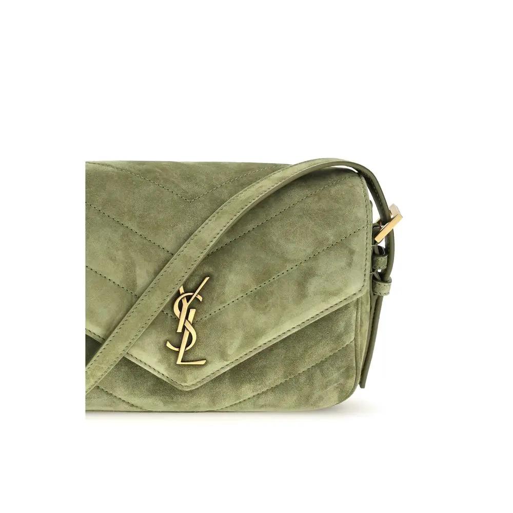 Saint Laurent Saint Laurent Bicolor Suede Leather Shoulder Bag