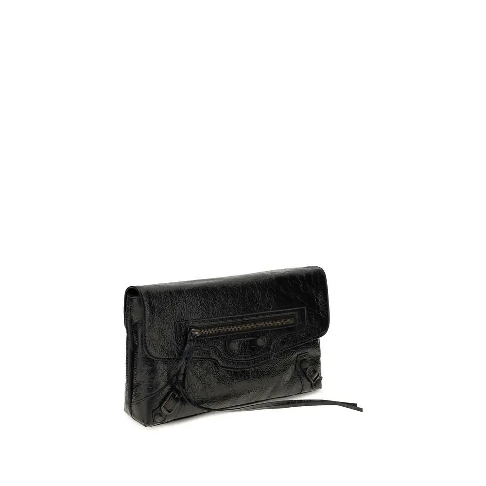 Balenciaga Balenciaga Black Lamb Ovis Aries Aries Clutch Bag