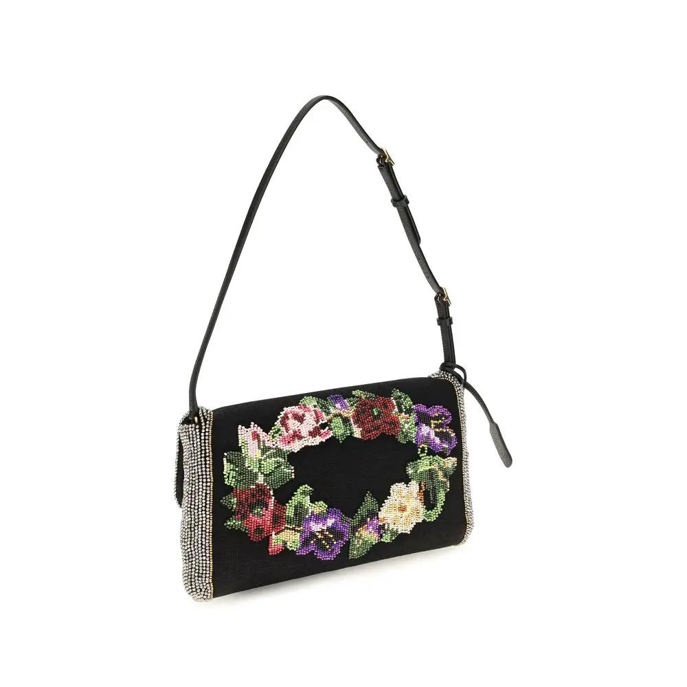 Valentino Garavani Valentino Garavani Black Satin Shoulder Bag