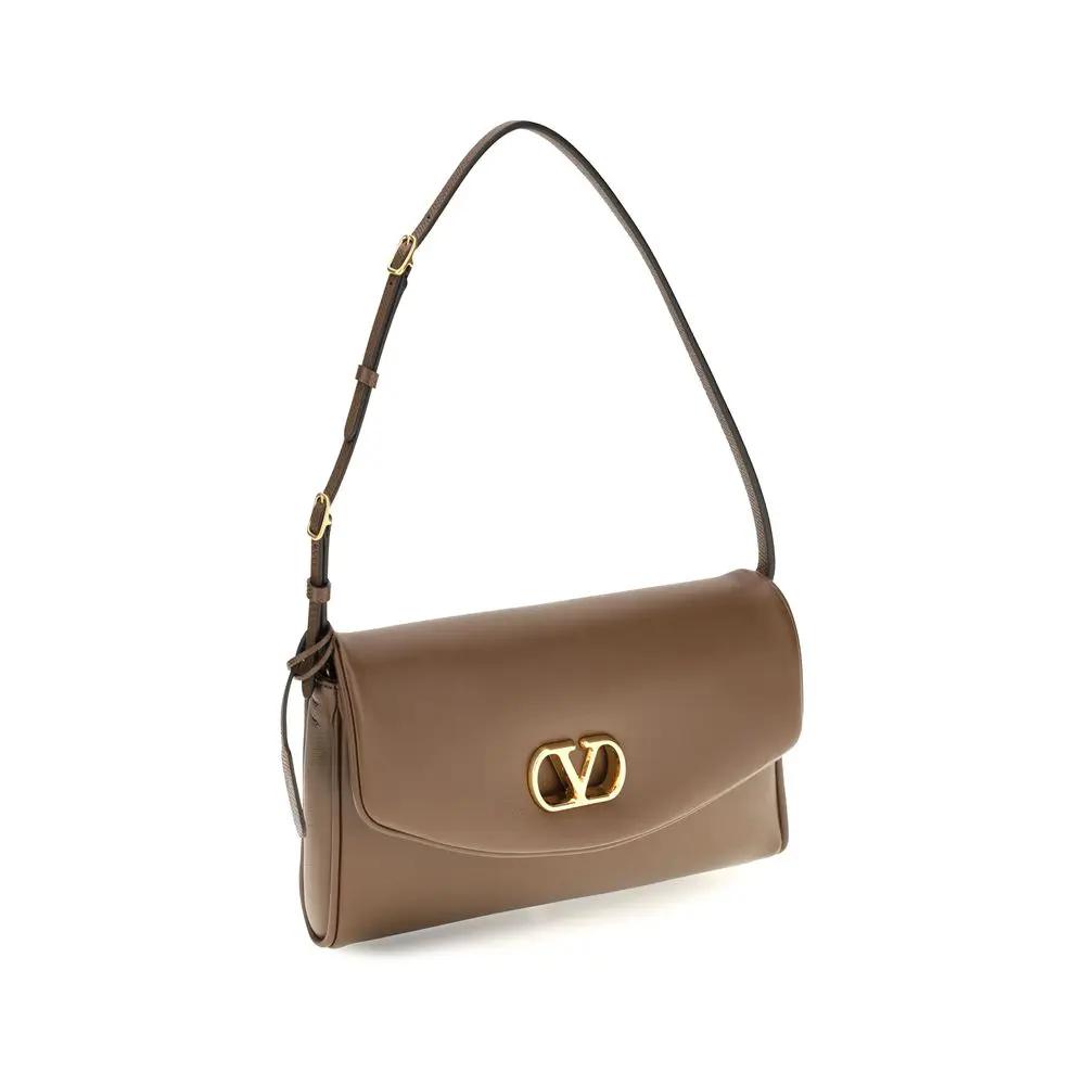 Valentino Garavani Valentino Garavani Brown Calf Leather Bos Taurus Shoulder Bag