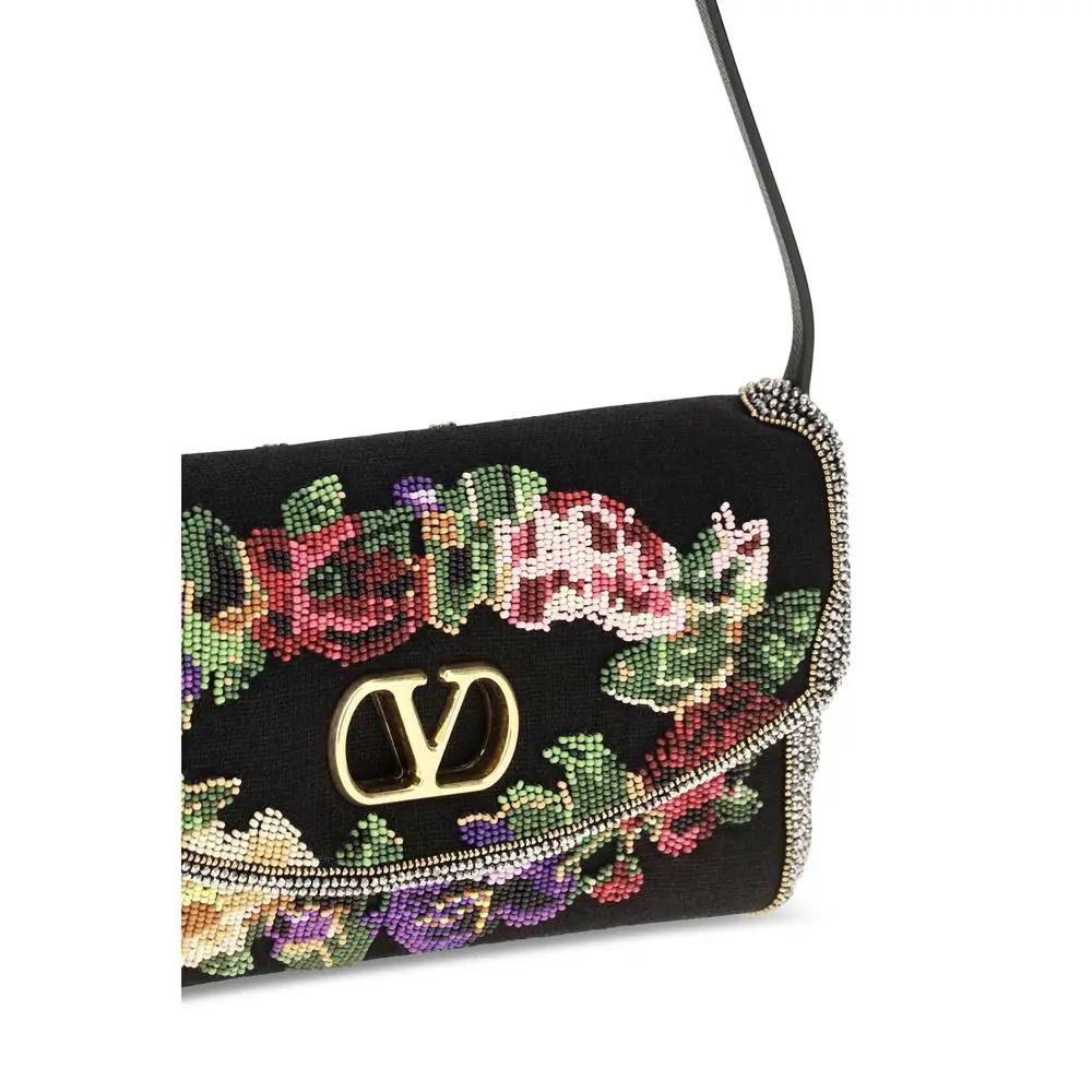 Valentino Garavani Valentino Garavani Black Satin Shoulder Bag