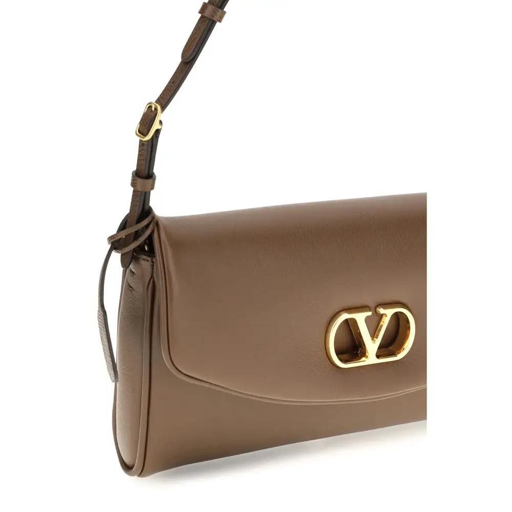 Valentino Garavani Valentino Garavani Brown Calf Leather Bos Taurus Shoulder Bag