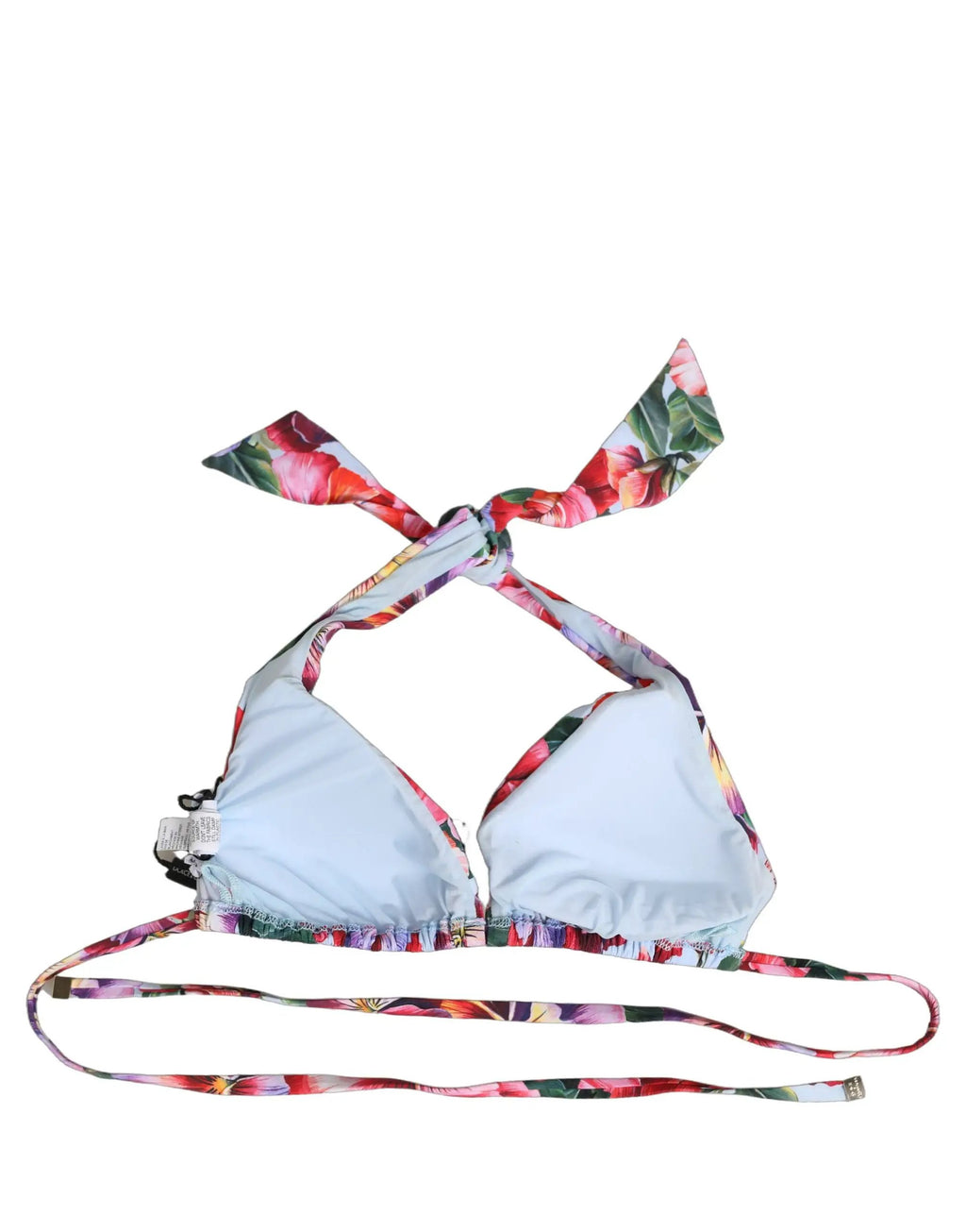 Dolce & Gabbana Multicolor Floral Triangle Beachwear Bikini Top