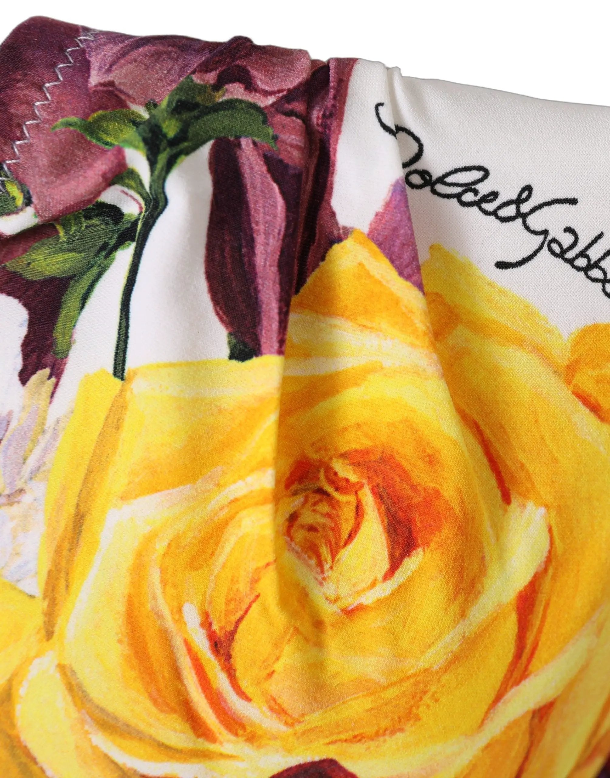 Haut de bikini de bain Dolce & Gabbana en nylon imprimé floral blanc