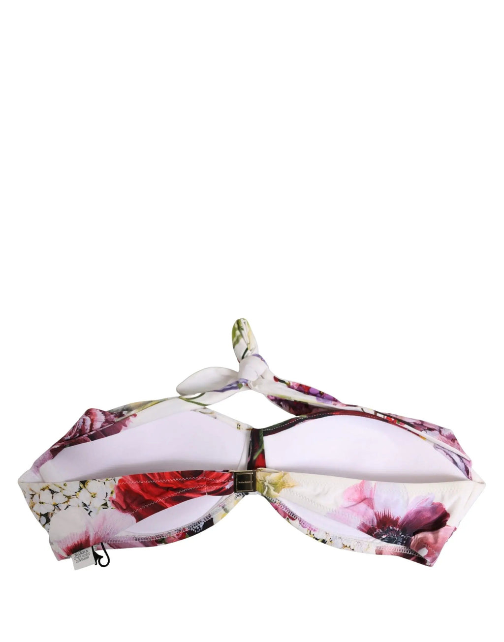Haut de bikini de bain Dolce & Gabbana en nylon imprimé floral blanc