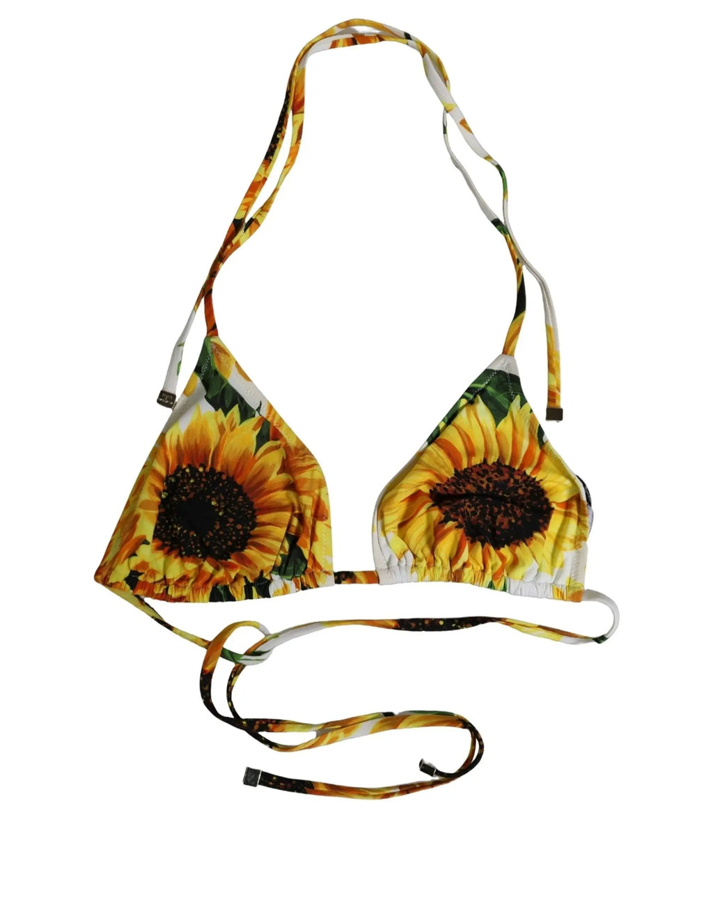 Dolce & Gabbana Multicolor Floral Halter Beachwear Bikini Top