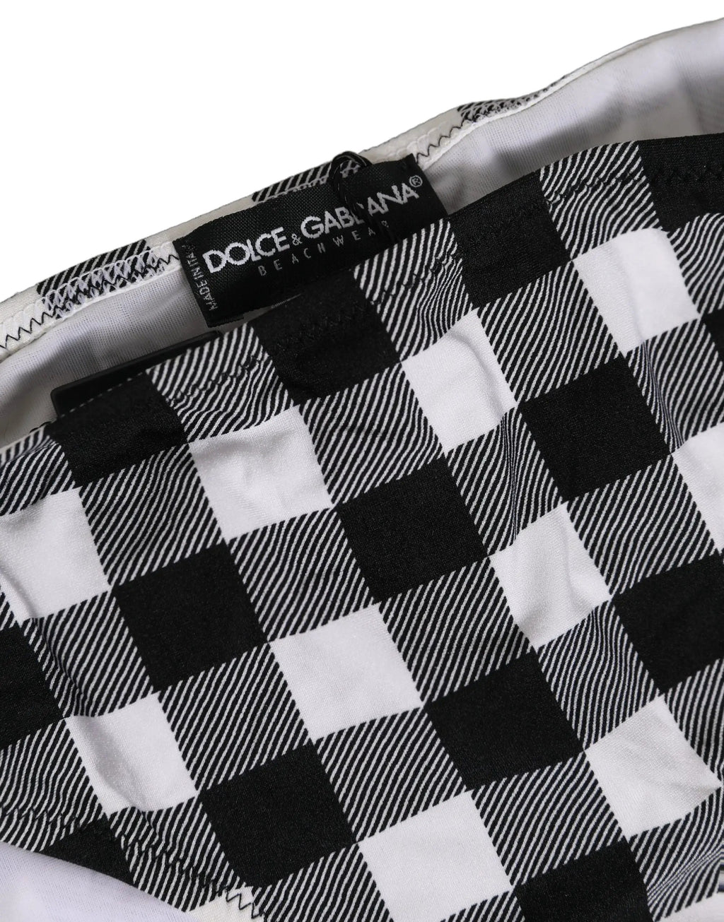 Bas de bikini Dolce & Gabbana à carreaux noirs et blancs