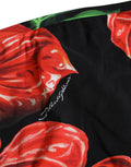 Bas de bikini de plage en nylon à imprimé floral noir Dolce & Gabbana