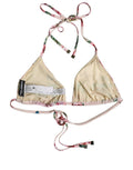 Haut de bikini de plage à licou Dolce & Gabbana rose en nylon à motif floral