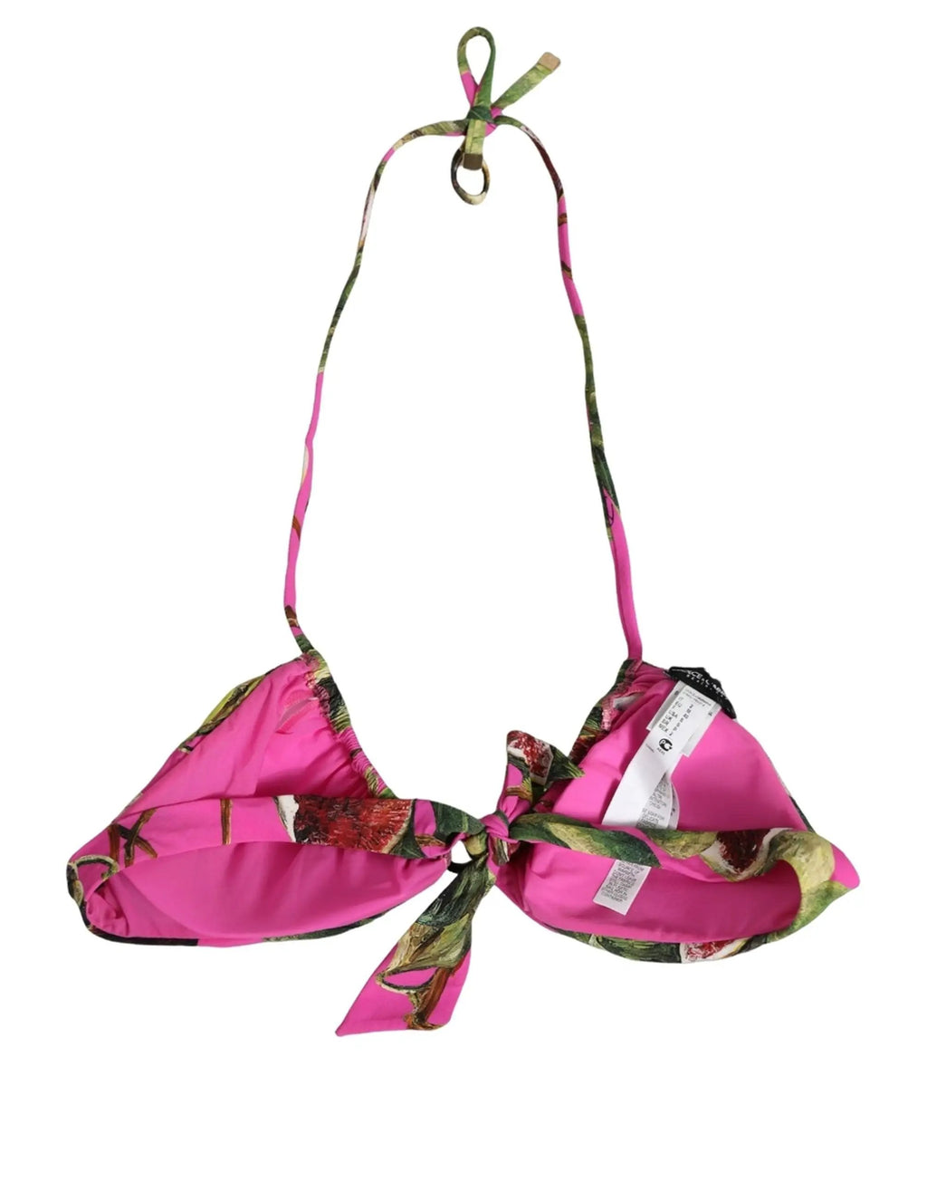 Haut de bikini de plage Dolce & Gabbana rose fuchsia imprimé figues