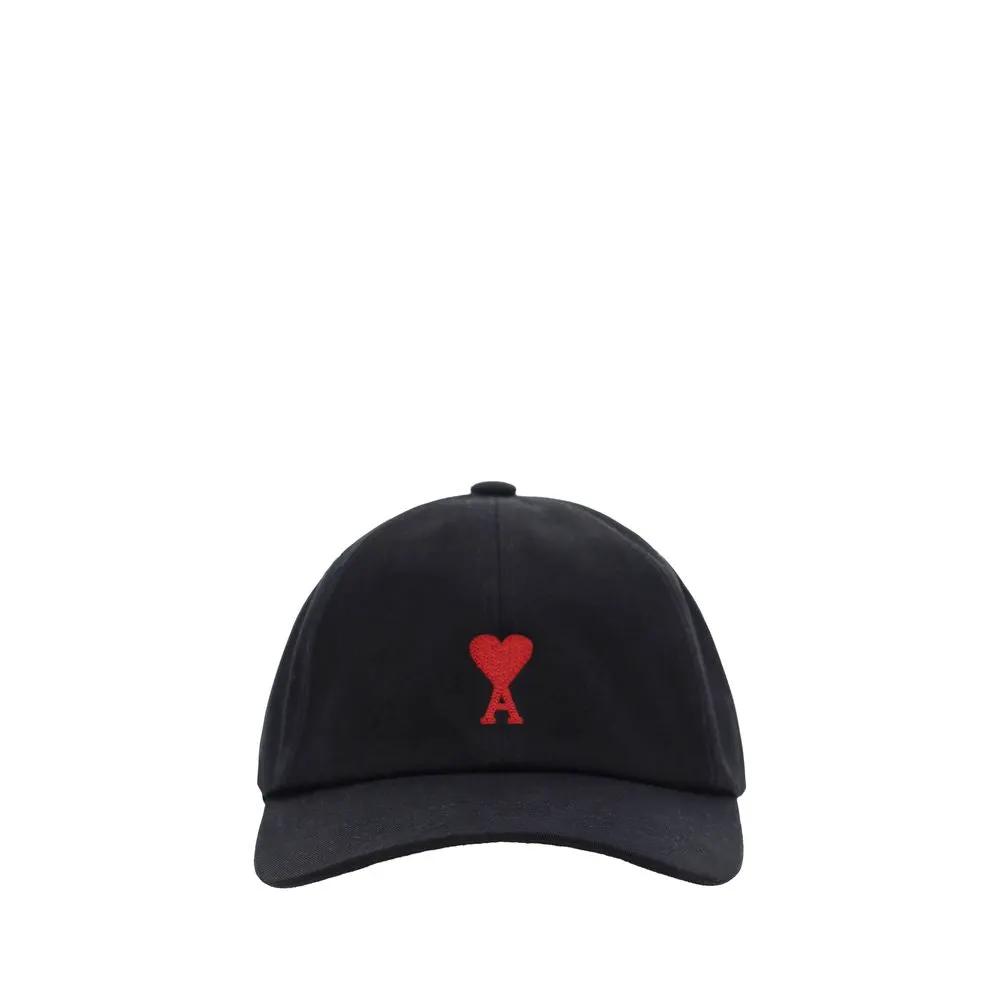 Ami Paris Black Cotton Cap (Baseball Hat)