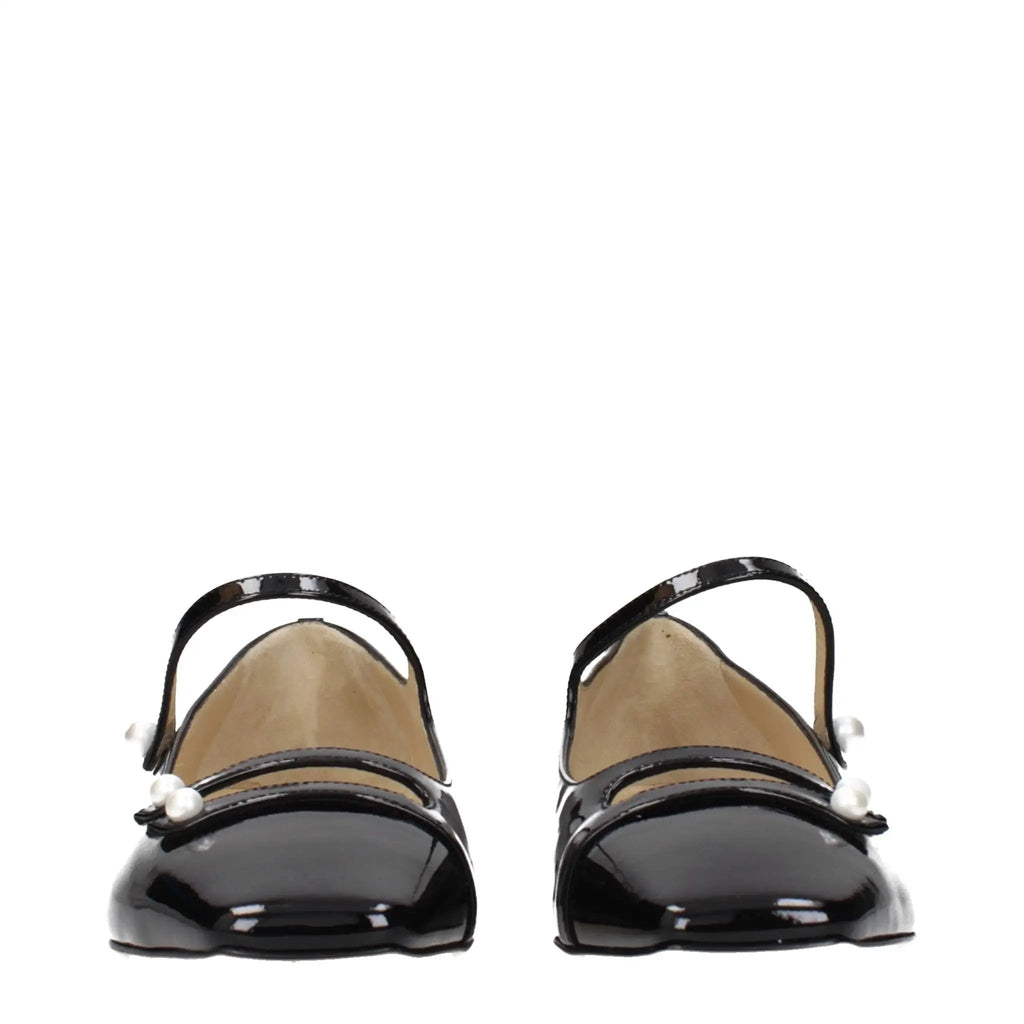 Jimmy Choo Black Leather Ballet Flats