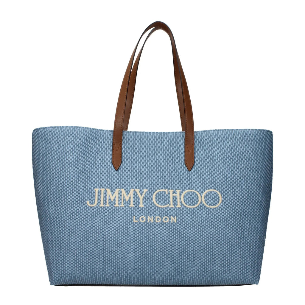 Jimmy Choo Light Blue Fabric Shoulder Bag
