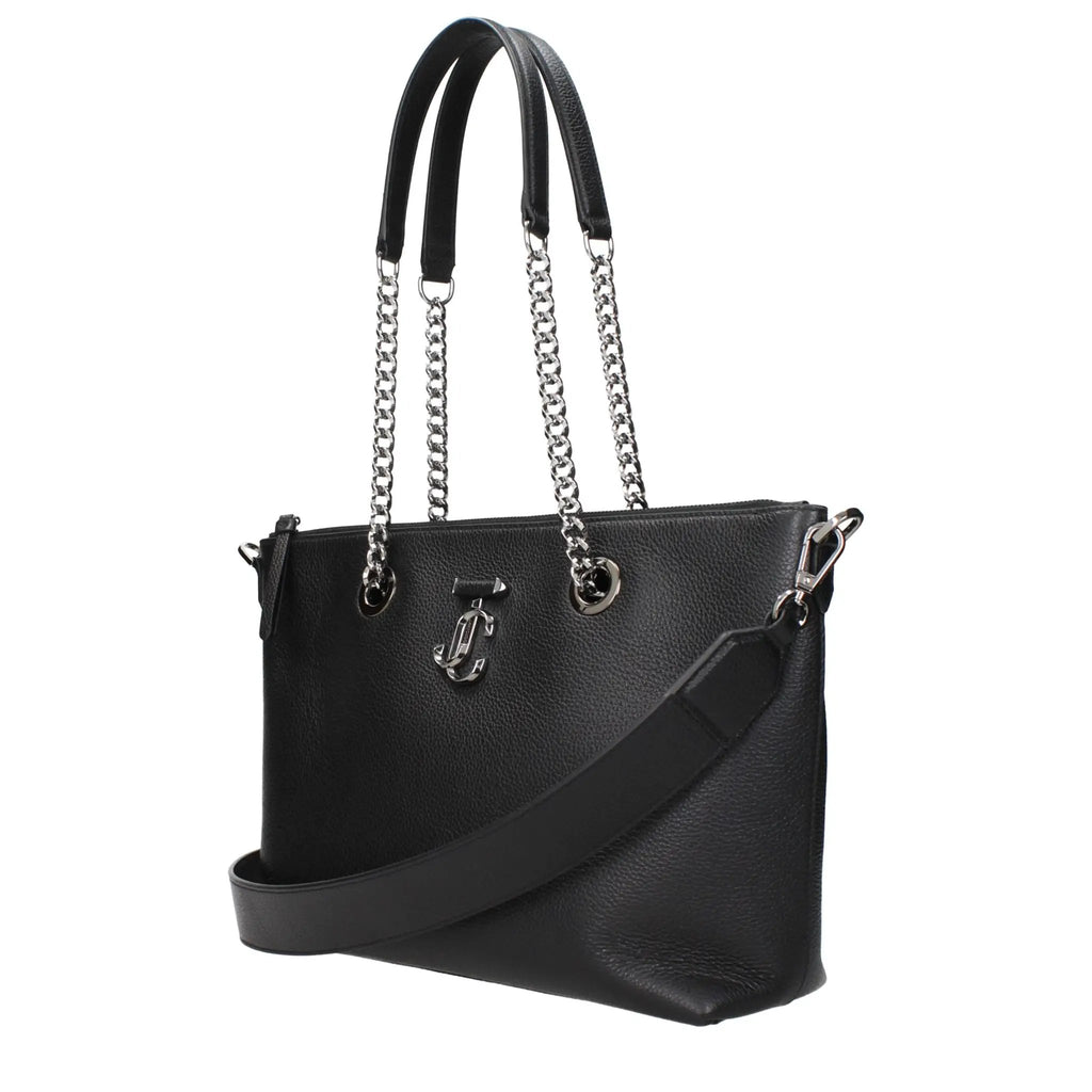 Jimmy Choo Black Leather Shoulder Bag
