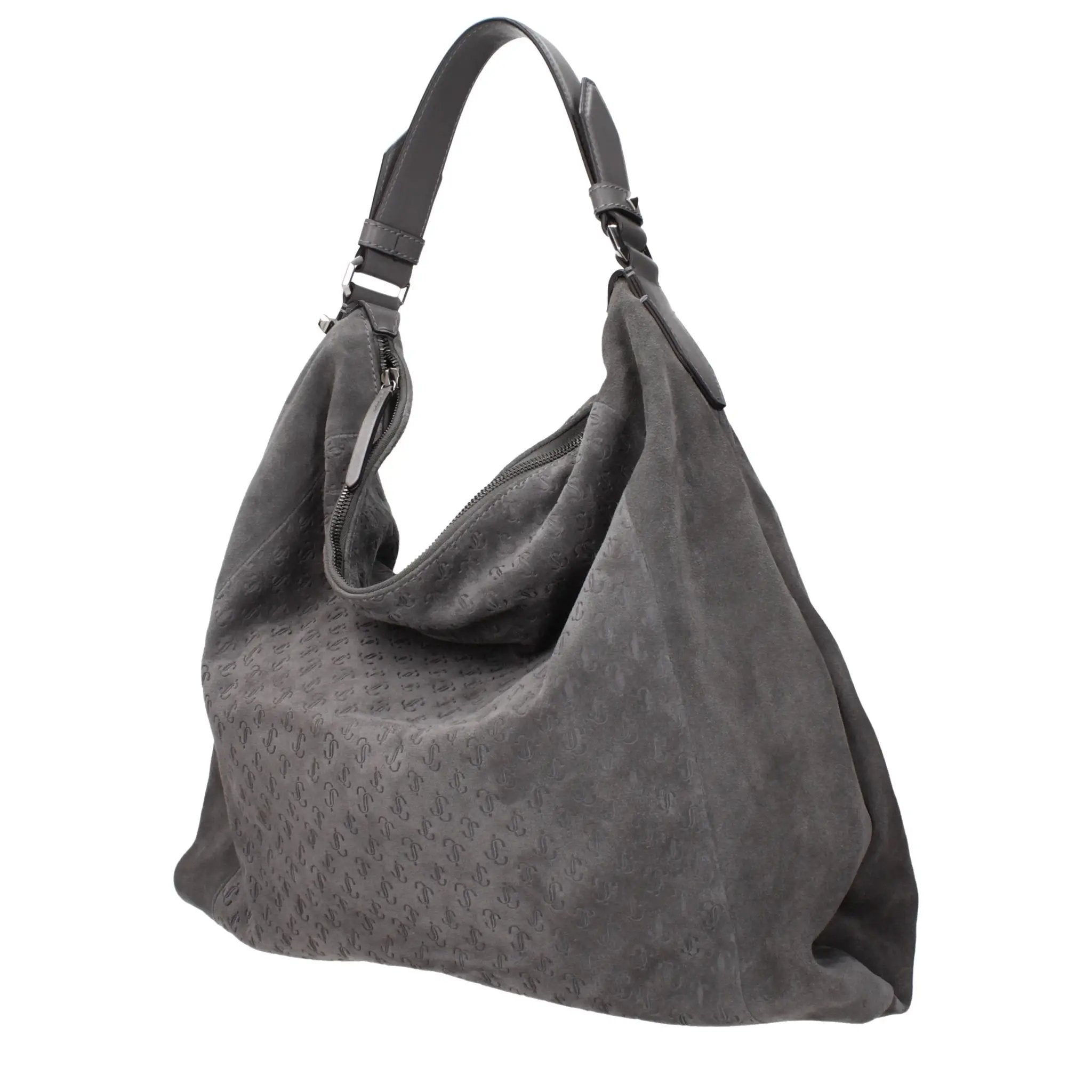 Jimmy Choo Gray Leather Shoulder Bag