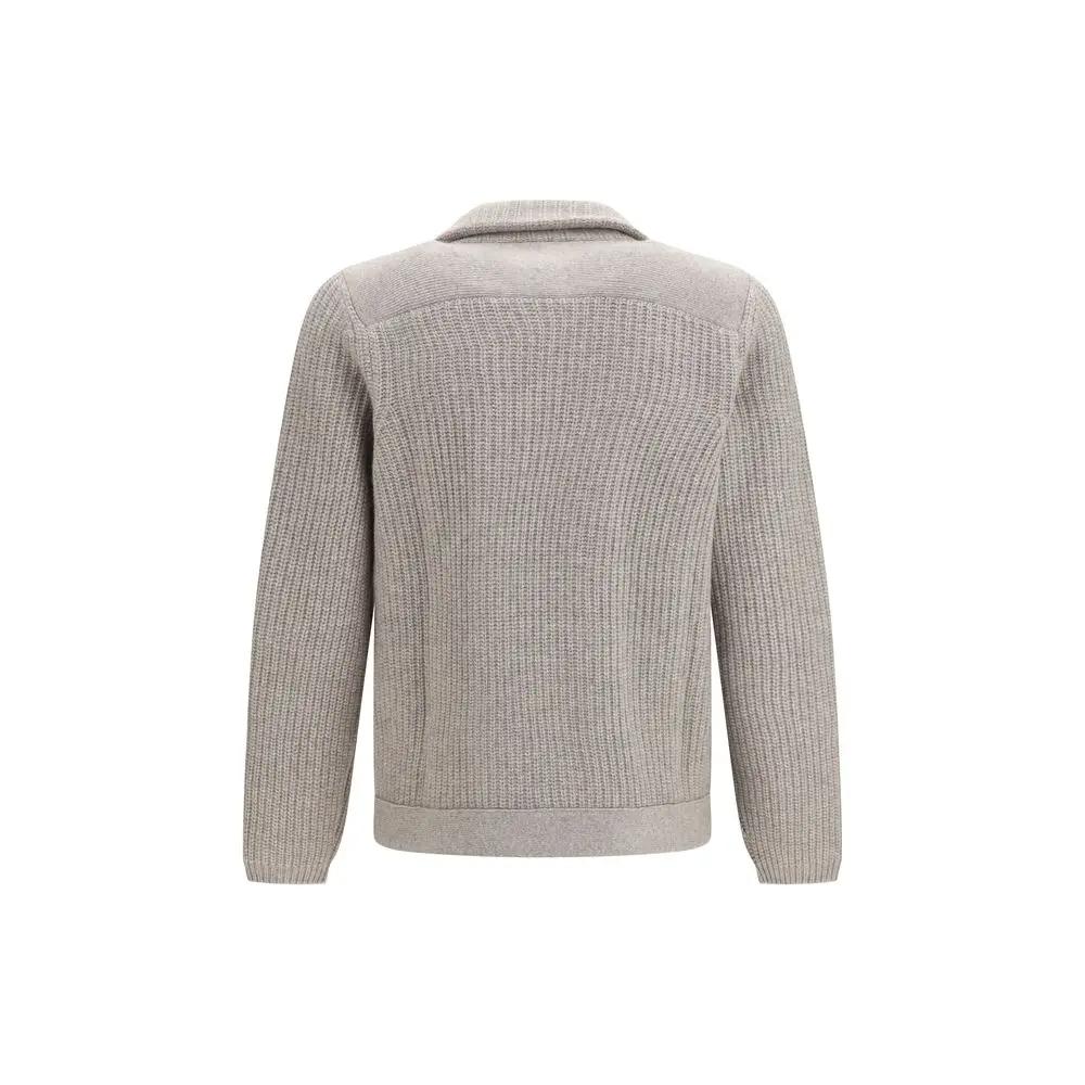 Brunello Cucinelli Gray Cashmere Cardigan